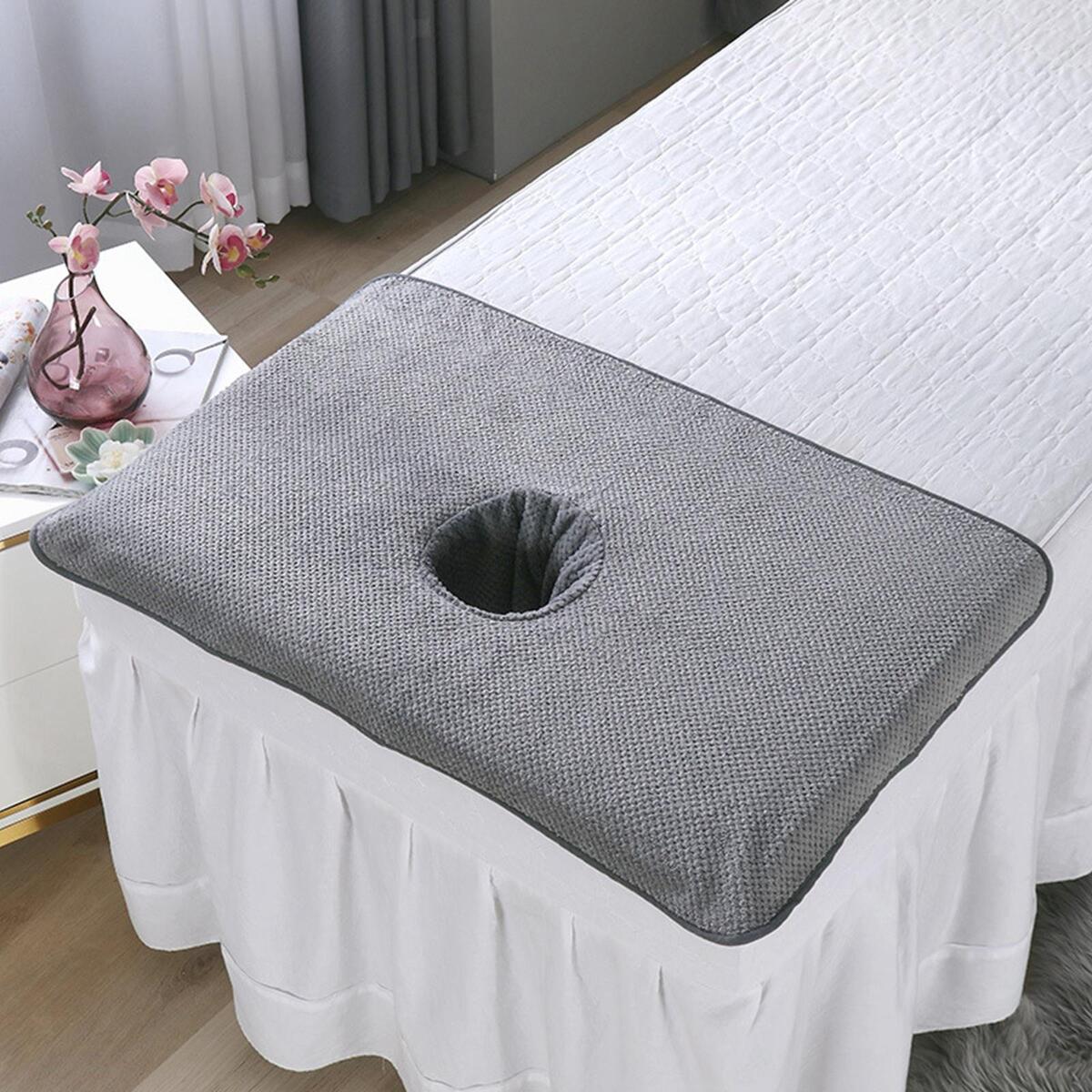2Pcs Massage Table Cover with Face Breath 50x80cm Reusable for Beauty Salon