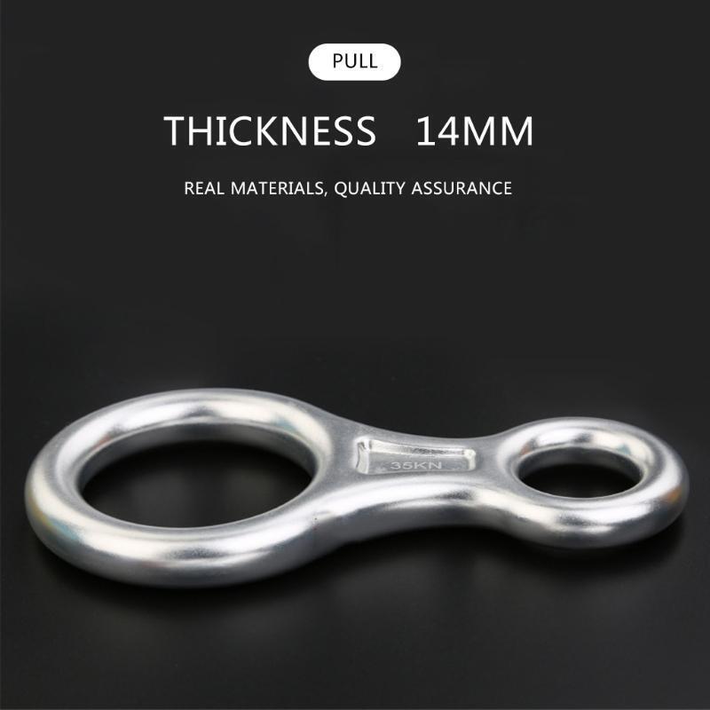 35KN Rock Climbing Descender Horns 8 Words Ring Downhill Family Outdoor Ring