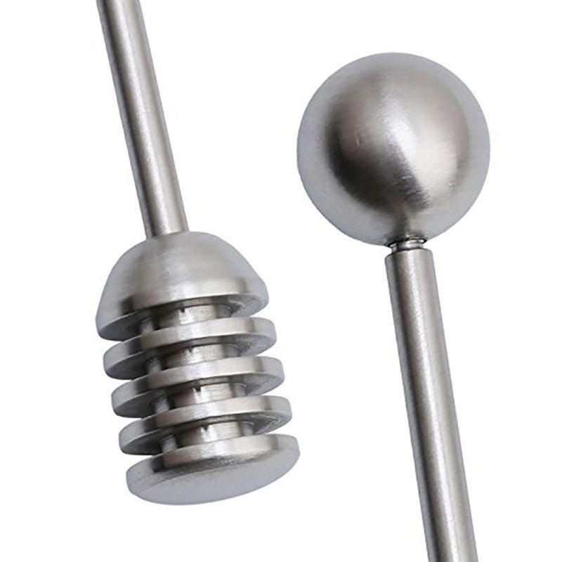 6 Inch Stainless Steel Honey Dipper Stick Server Curved Wand Coffee Tea Stir Bar