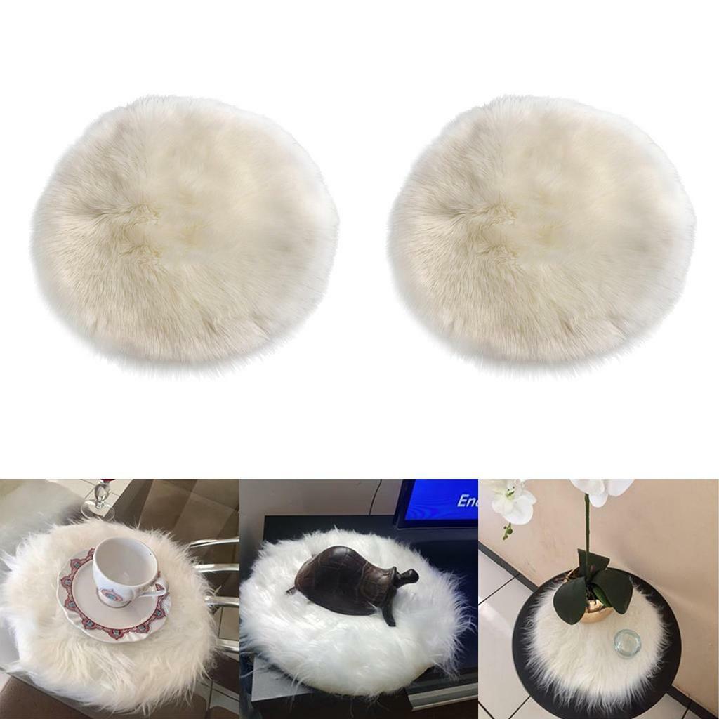 2 Pieces  Soft Faux Wool Shaggy Area Floor Rugs, Children Play Carpet For