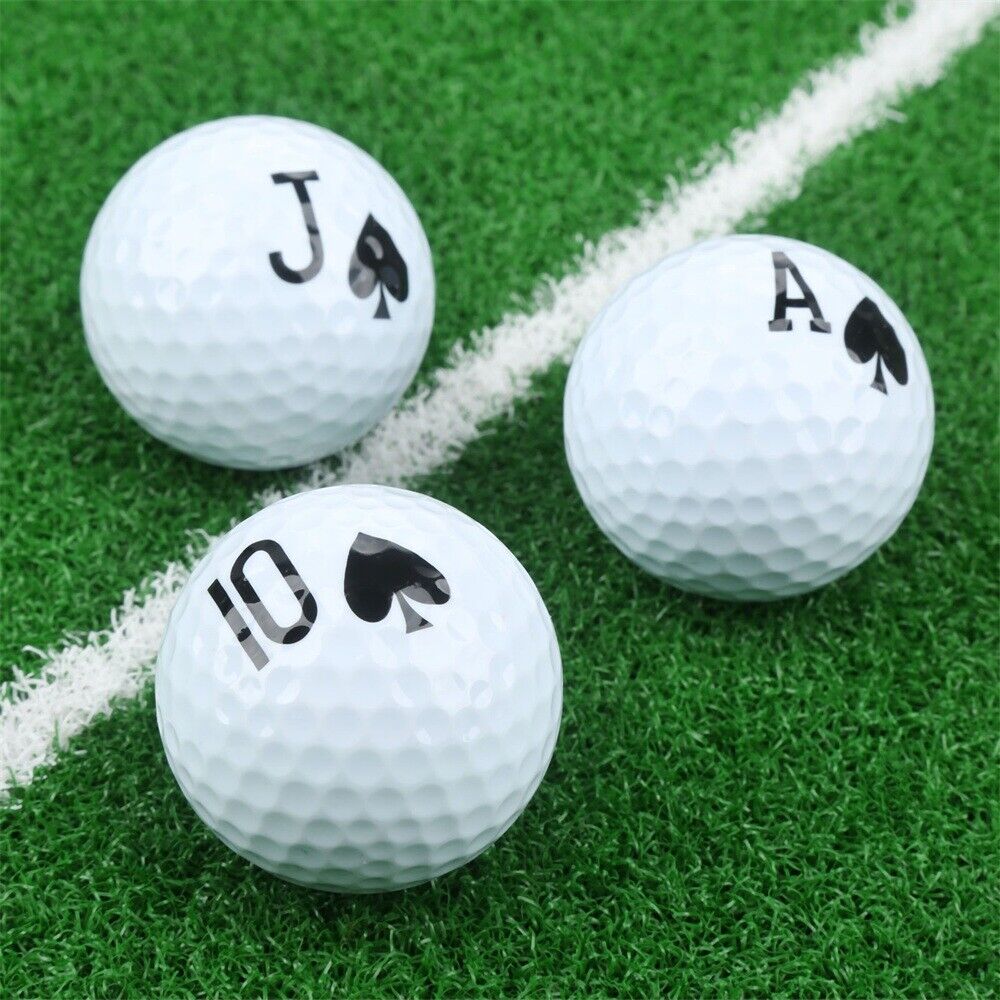 6PCS Simple Use Golf Balls Unique Design Poker Pattern Golf Club Professional