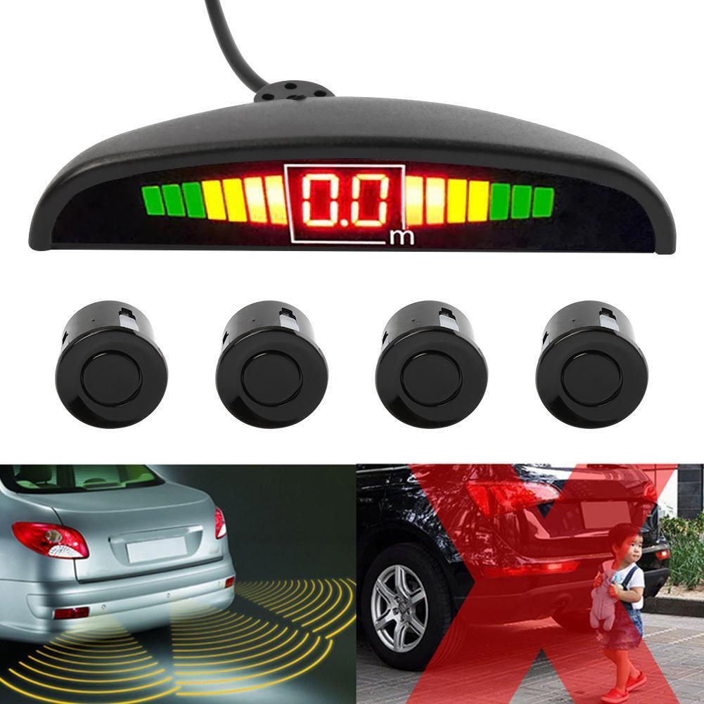 4 Sensors LED Display Car Parking Sensor Kit Radar Monitor System (Black)