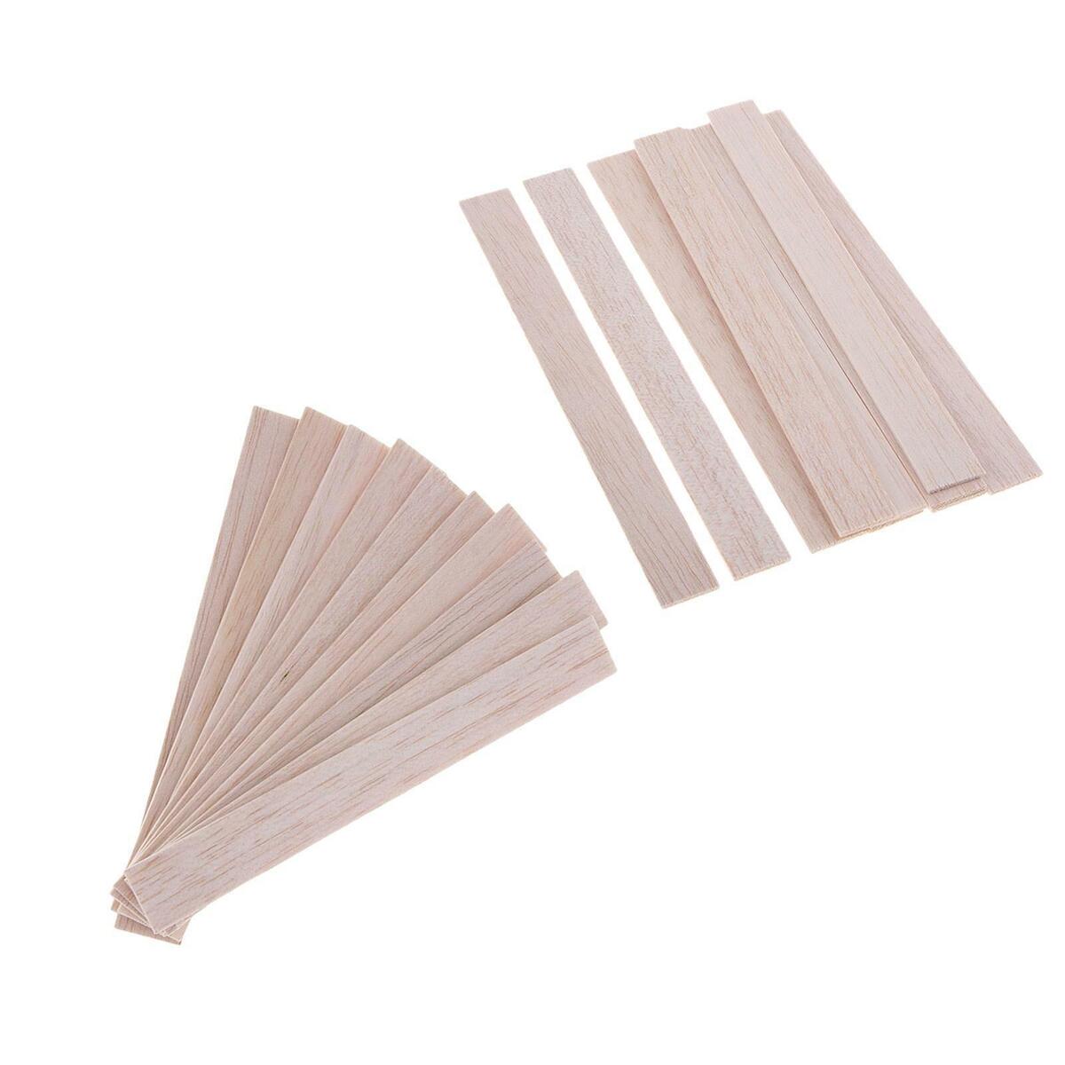 20 Pieces Unfinished Balsa  Sticks Rectangle Rod for  Strips Craft
