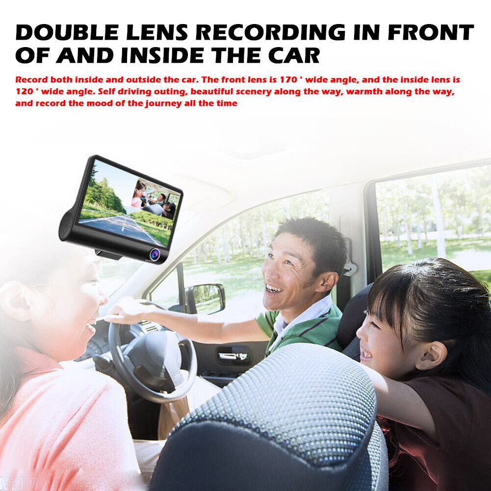 Dual Lens Dash Cam 4 Inch Display Dashboard Camera with Rear View Camera