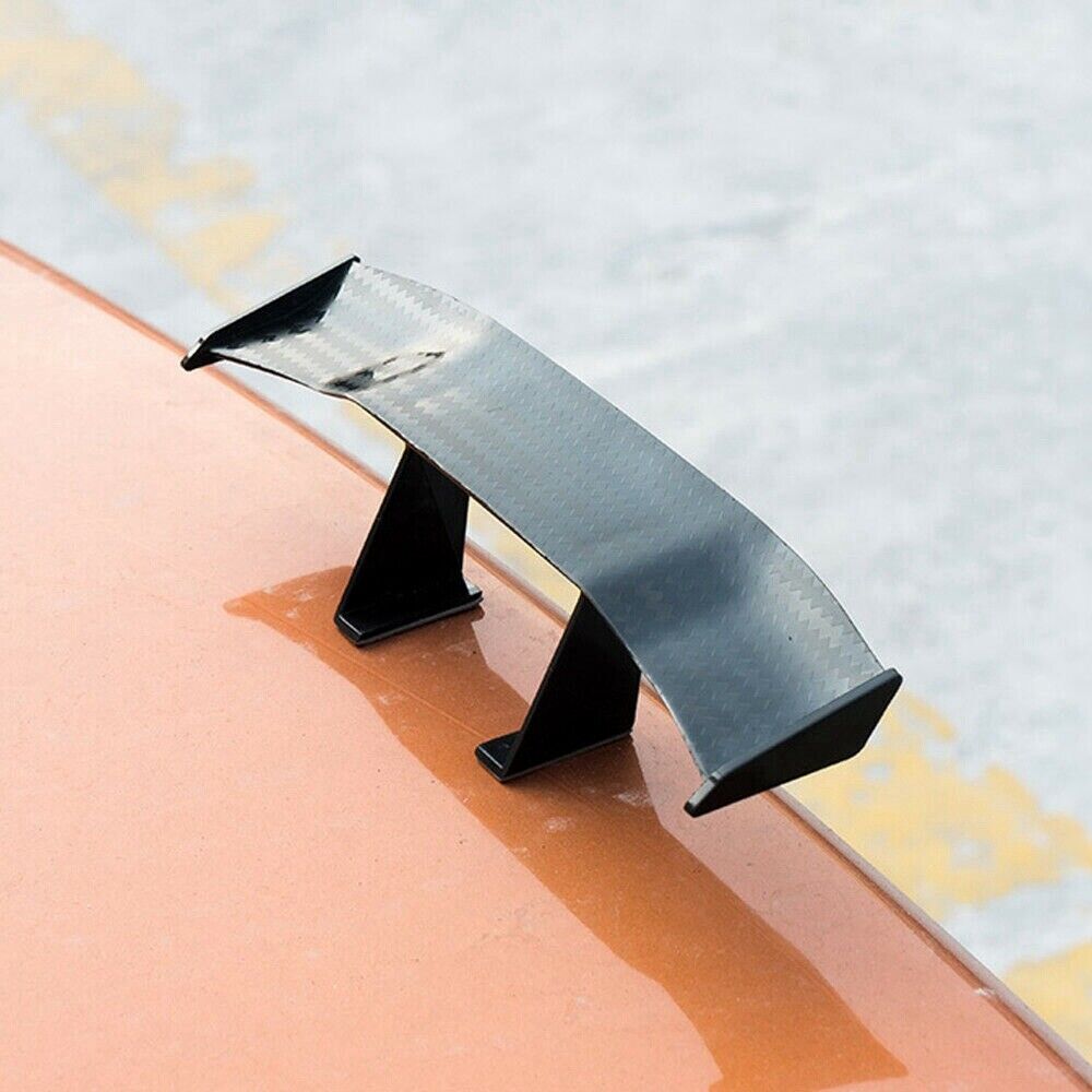 ABS Black Car Tail Decoration Rear Trunk Wing Carbon Fiber Mini Spoiler