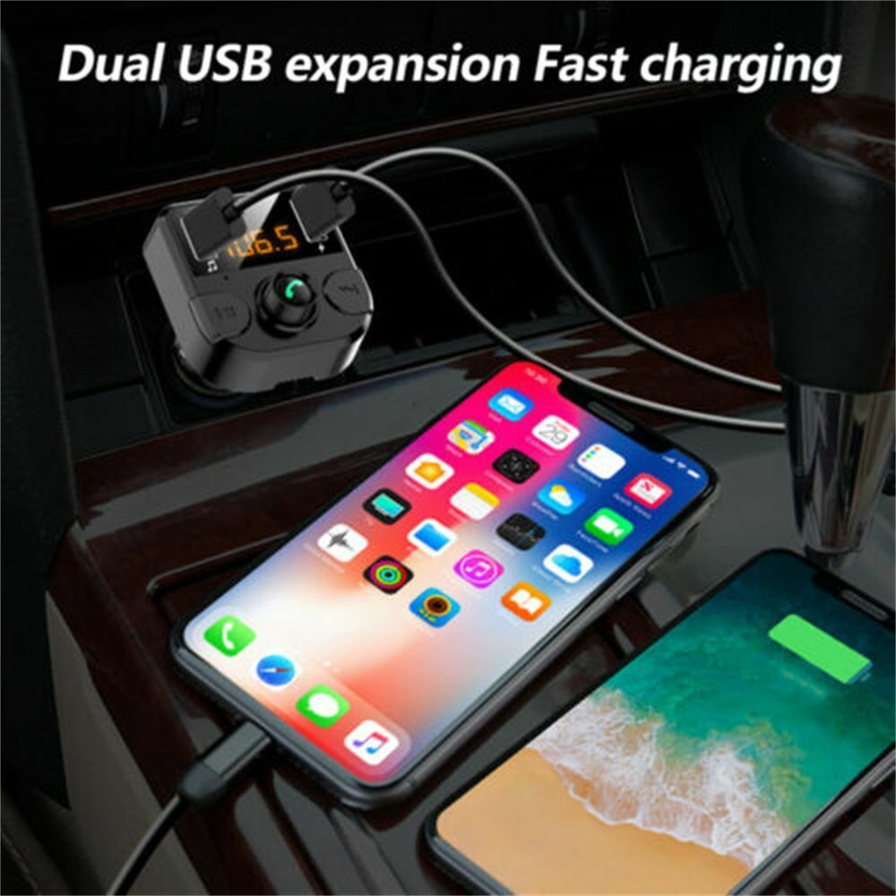 MP3 Player Fast Charger Adapter Wireless Bluetooth FM Transmitter Car Charger