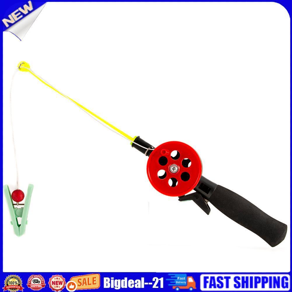 34cm Shrimp Crab Fishing Rod w/ Clip Winter Outdoor Ice Fishing Tackle Pole