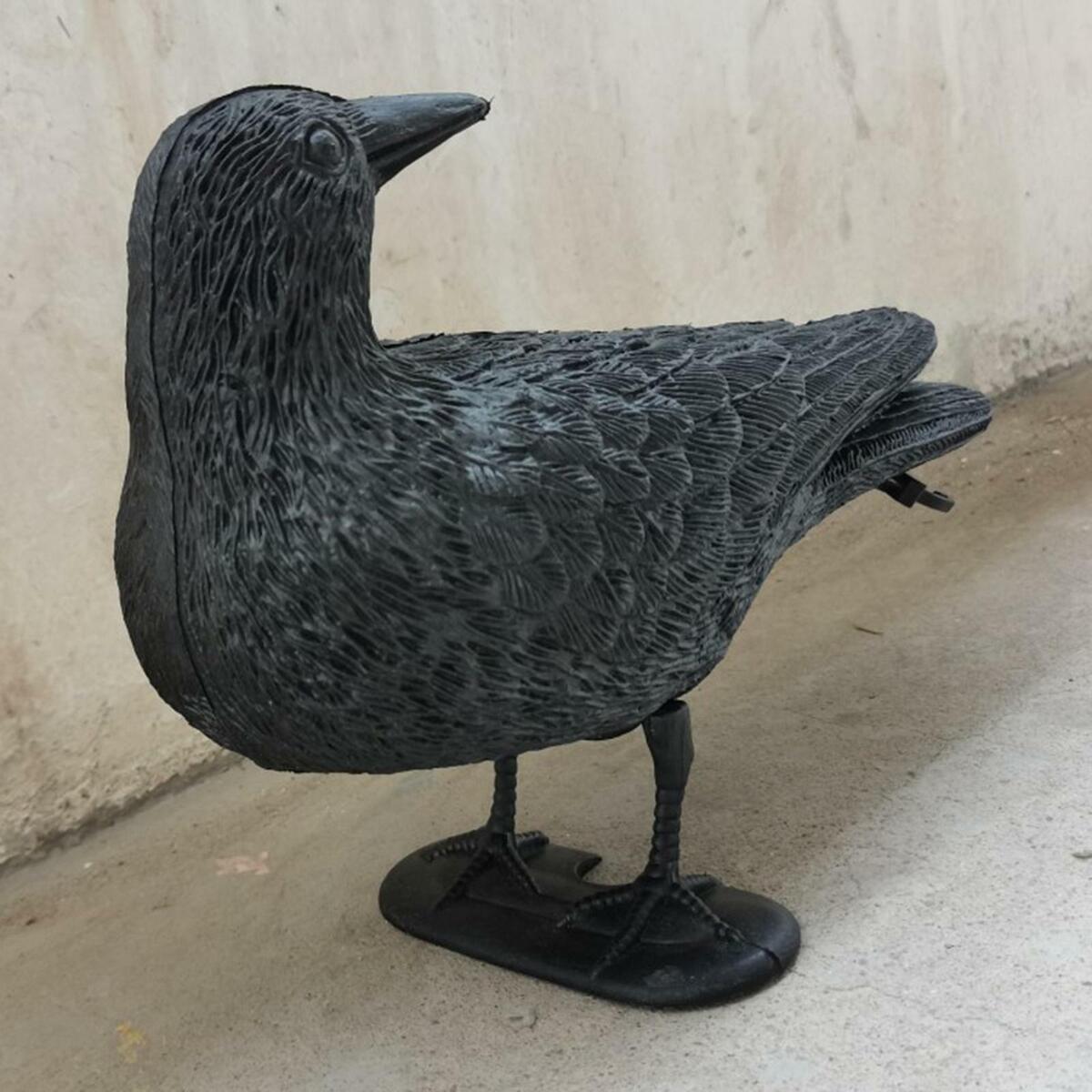 Lifesize Feathered Crow Decoy   Deterrent  Bird Raven Hunting Decoy