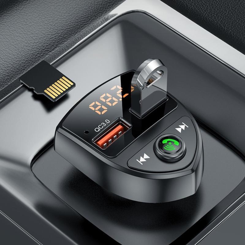 TYPE-C 5V Car Mp3 Player FM Transmitter Dual Digital Display for 12-24V Cars