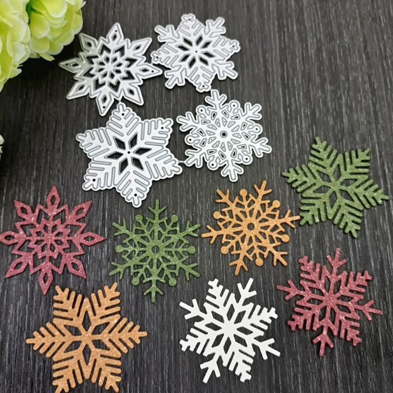 4 Pieces/Set Snowflakes Cutting Die Embossing Template Cutting Dies Stencils