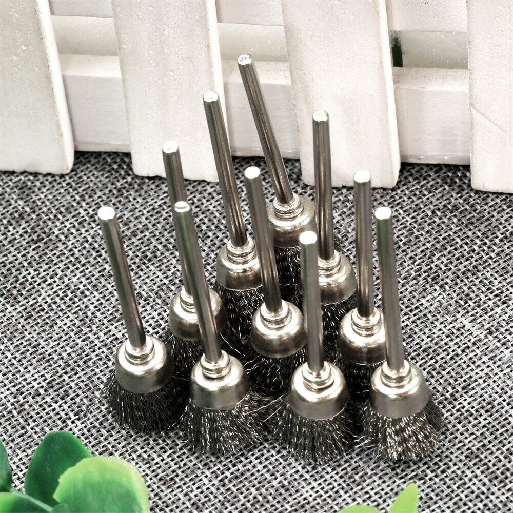 20pcs 15mm Steel Wire Cup Polishing Buffing Brushes Grinder Power Rotary Tools