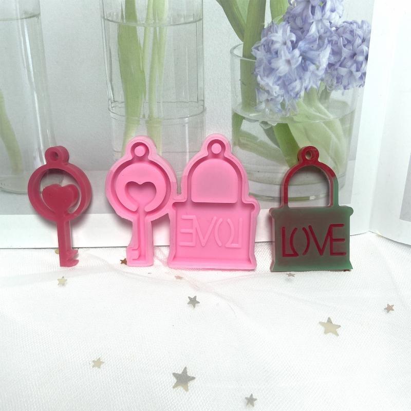 Key Lock Shapes Silicone Mold Jewelry Making Mould Necklace Epoxy Pendant