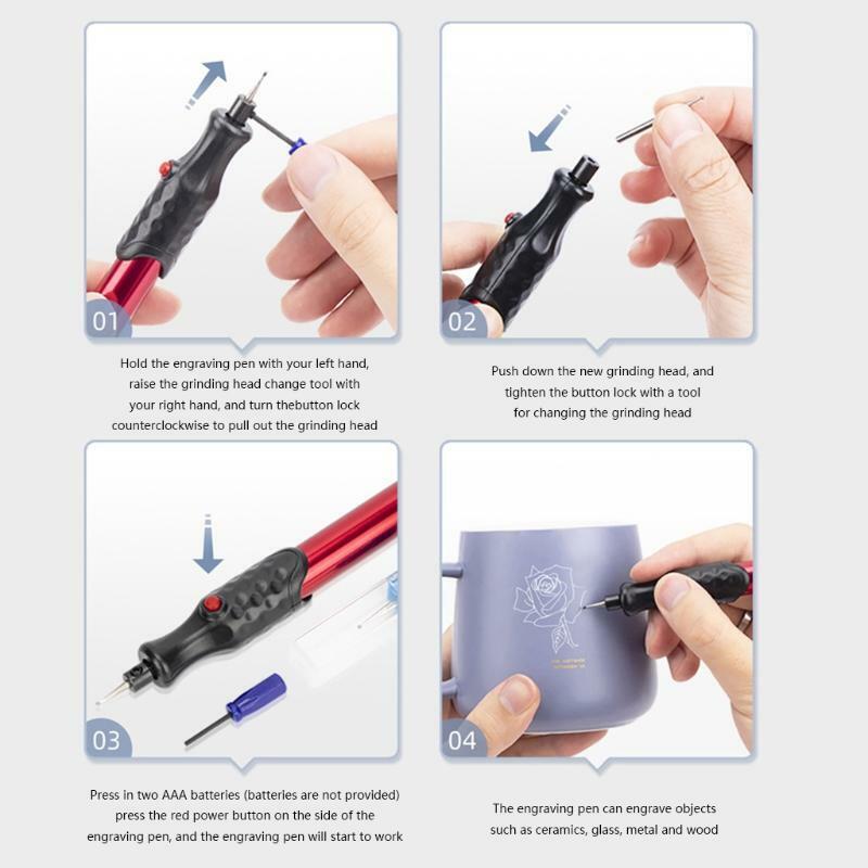 Mini Electric Grinder Pen Head Without Noise Engraving Pen Head Grinding Head