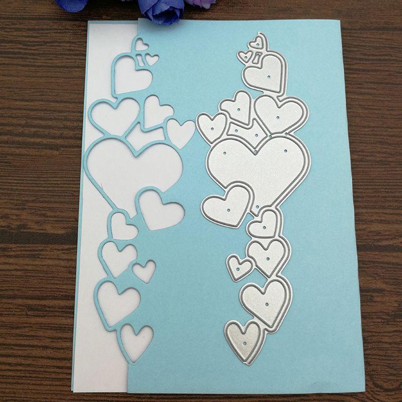 Love Hearts Metal Cutting Dies Stencil Scrapbooking DIY Album Stamp Paper Card