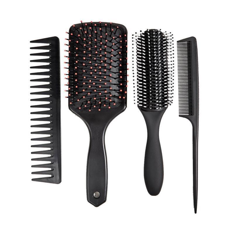 4 in 1 Hair Styling Hair Comb Black Paddle Hair Brush Sets Gifts for Men Women
