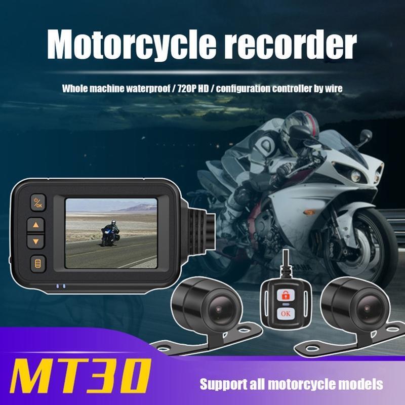 Motorcycle Dash Cam Kit Front & Rear Lens Loop Recording Night Vision Waterproof