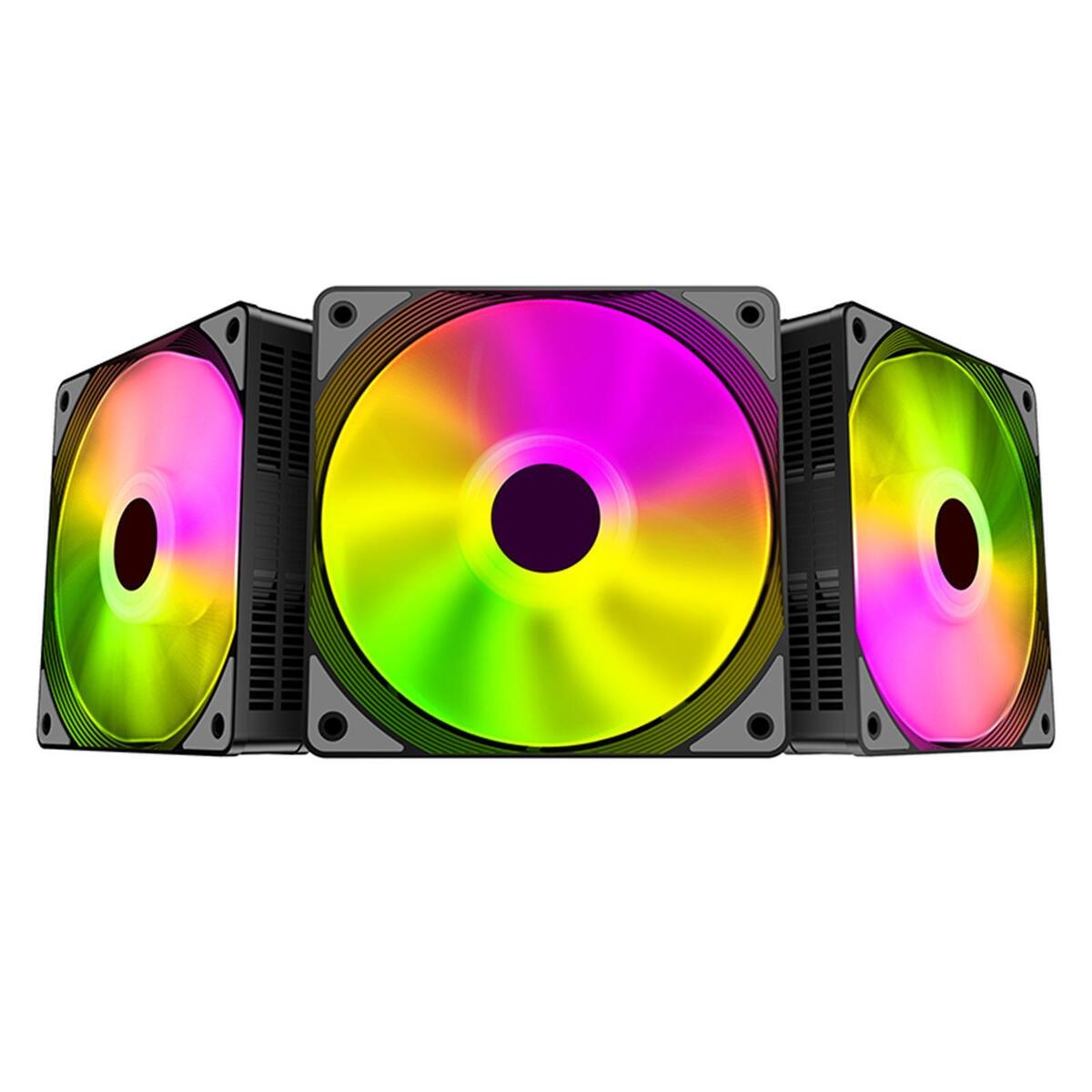 3Pcs 120mm Case Cooling Fan 1200RPM  Silent Liquid Radiator Colorful