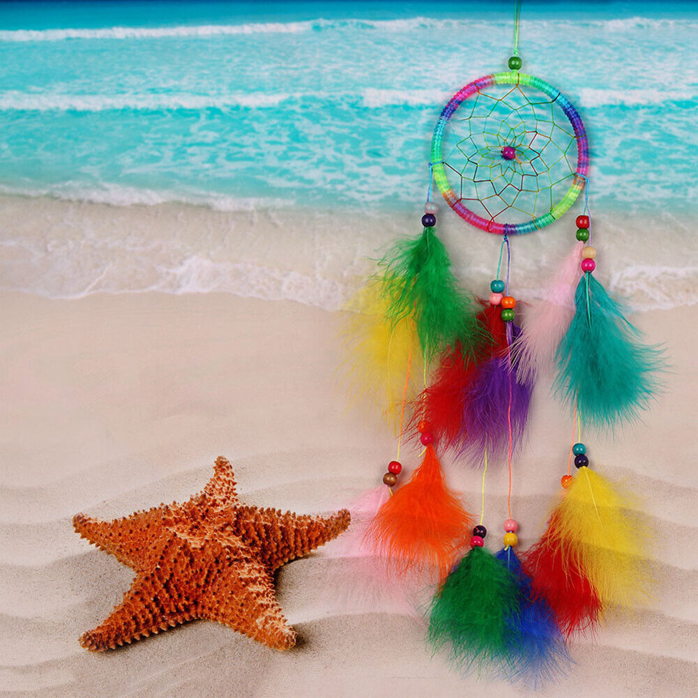 Colorfull Dream Catcher Feather Crafts Handmade Home Hanging Gifts