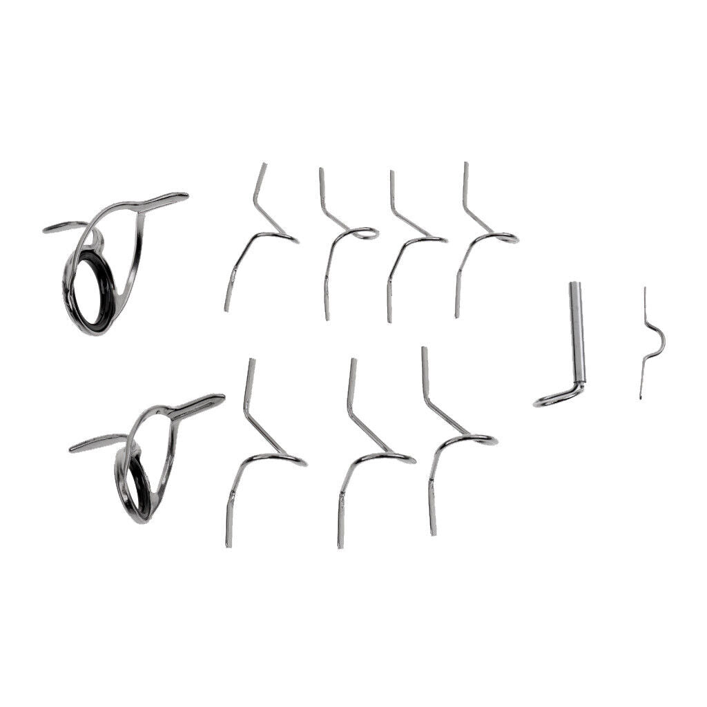 22 piece Fly Fishing Rod Guides and Tip  Repair Kit DIY Eye Rings Guides
