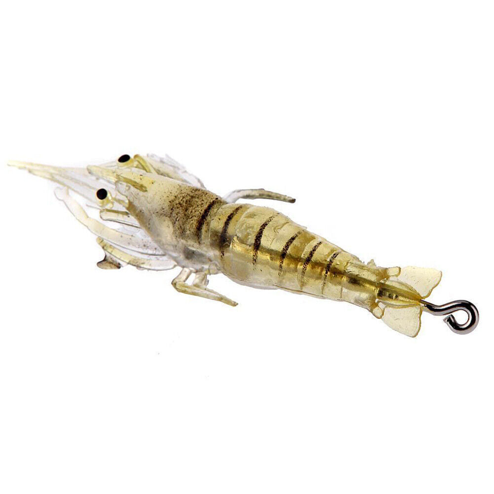6pcs Shrimp Fishing Simulation Soft Prawn Lure Hook Tackle Bait Lures