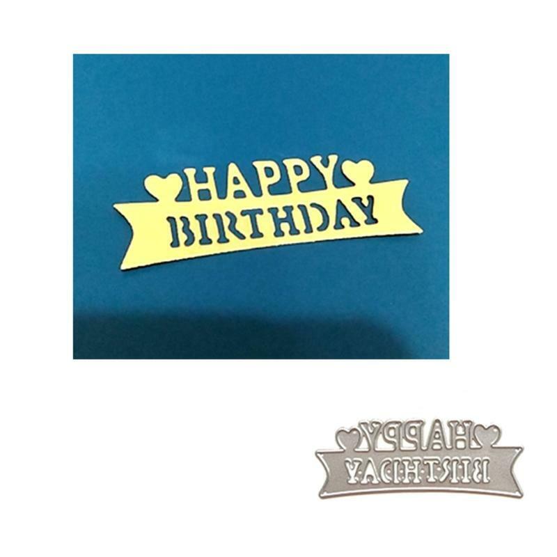Creative Happy Birthday Metal Cutting Die Creative Art Words Die Cuts Template