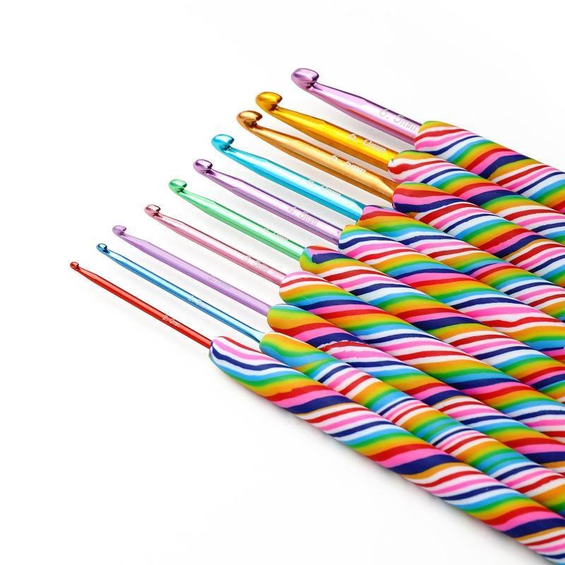 10pcs Colorful Crochet Hooks Set Crochet Needles Weaving Sewing Knitting Tools