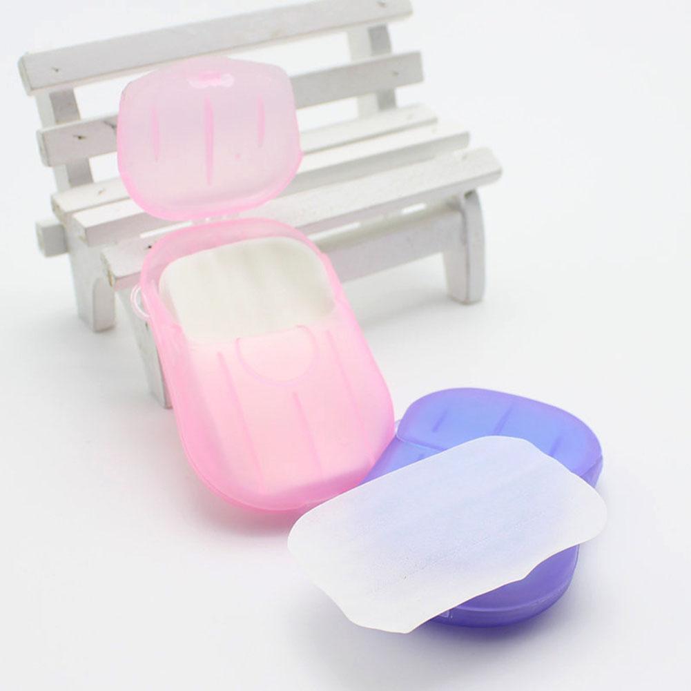 20pcs/Box Disposable Soap Papers Portable Travel Hand Washing Scented Slice