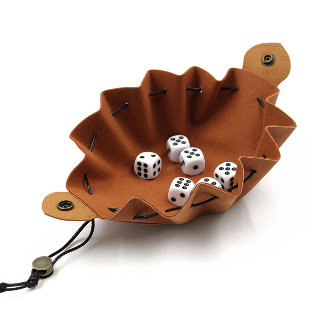 PU Leather Dice Bag Pouch with Drawstring Coin Purse DND Dice Storage Bags