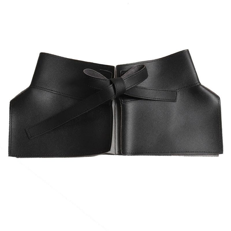 Women Dress Belt Fashion Chic Pu Leather Pleated Skirt Peplum Cinch Belt