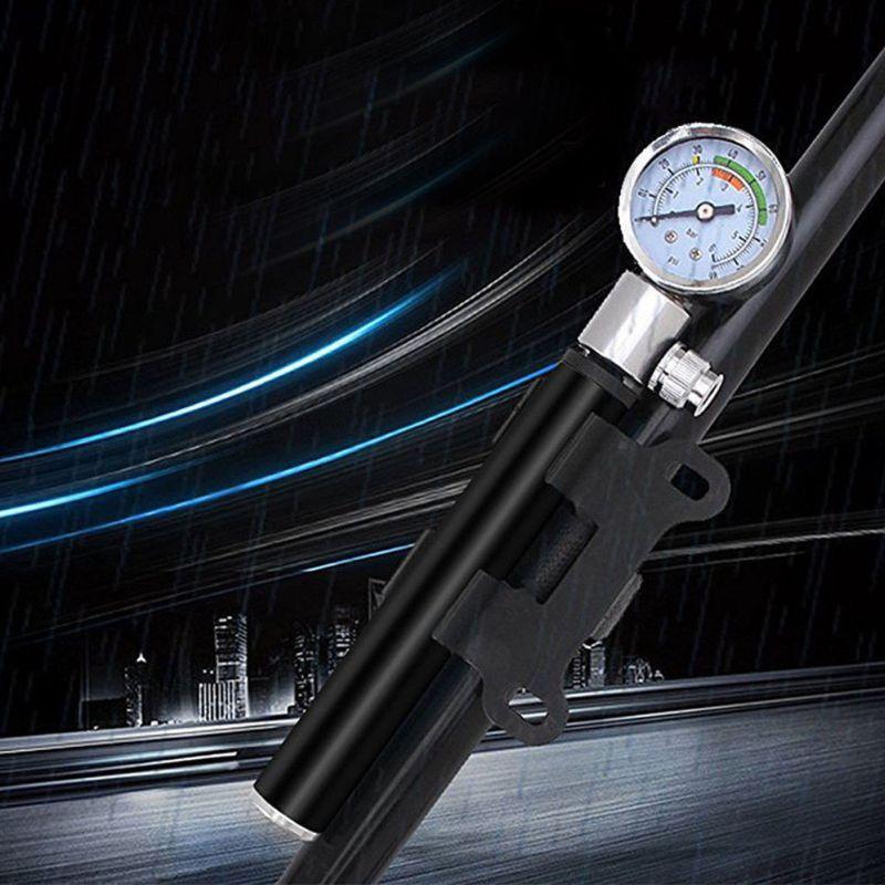 Mini Bike Pump with Gauge High Pressure Meter Bicycle Air Supply Inflator