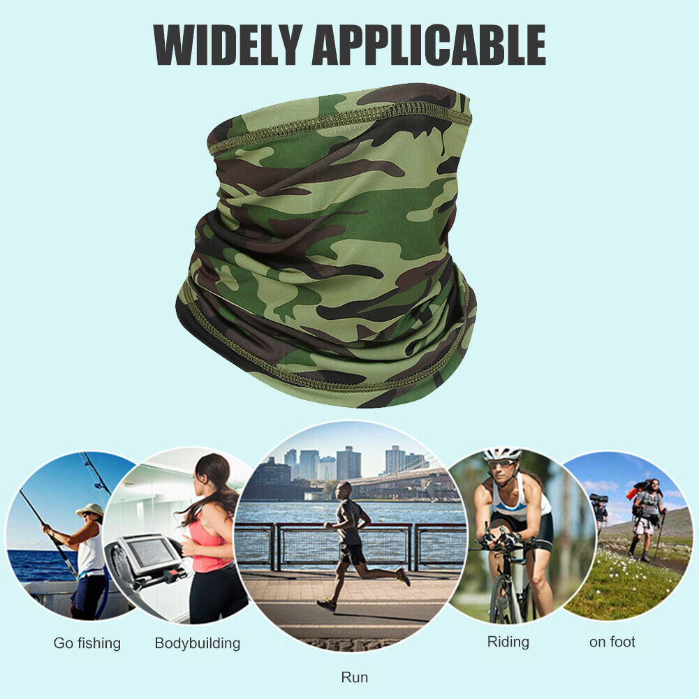 Cycling Neck Tube Scarf Ice Silk Running Bandana (Army Green Camouflage)
