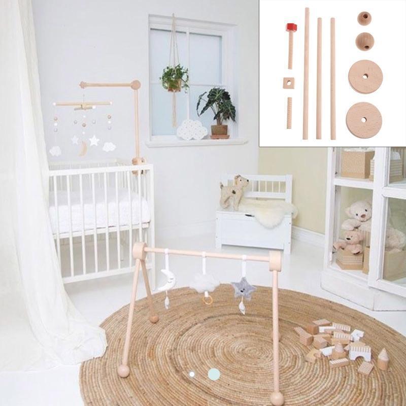 Baby Crib Mobile Arm Rattles Bracket Infant Crib Mobile Bed Bell Beech Hanger