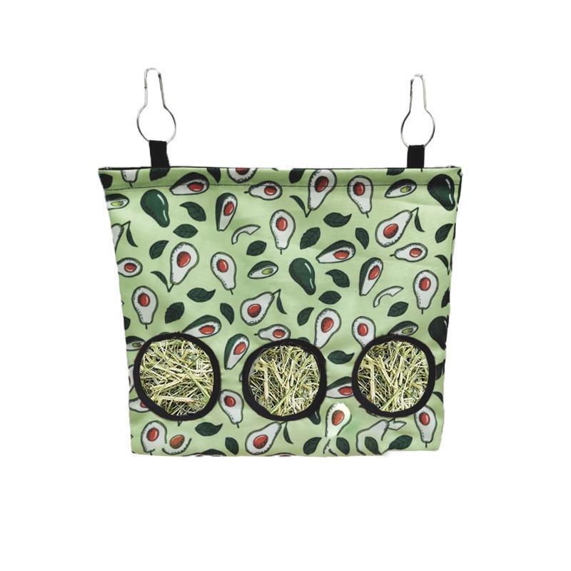 Fruit Pattern Hay Feeder Bag Rabbit Feeding Bag Outdoor and Indoor Chinchilla