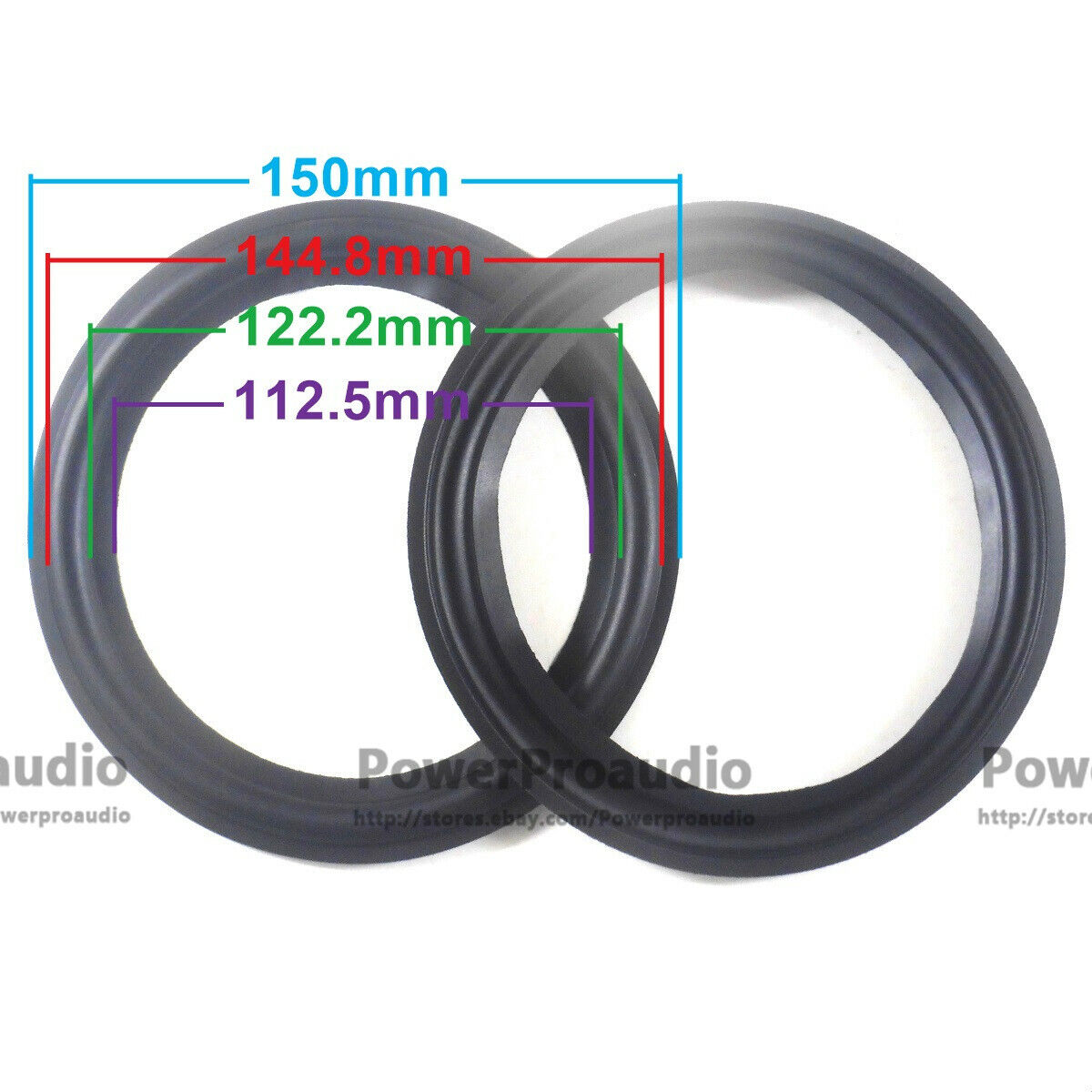 2pcs 6 Inch Rubber surround DIY Fit For Dynaudio Speaker 150-144-122-112MM