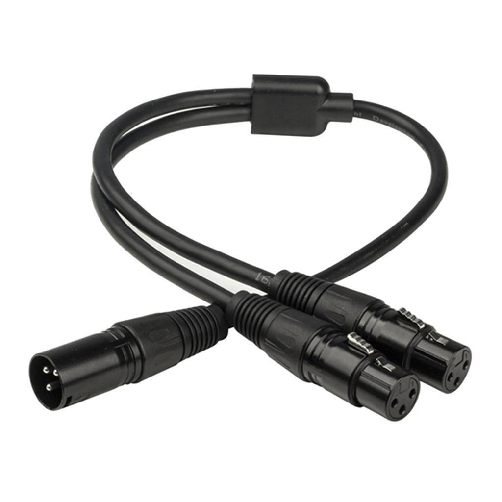 3 Pin Dual XLR Jacks To XLR Connector Cable Distributor Y Splitter For
