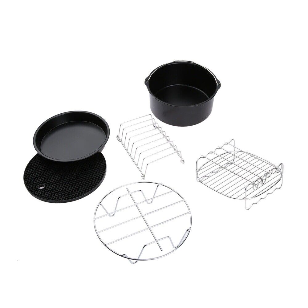 Air Fryer Accessories Set Kit Cooking Tray & Baking Pan With Rack Chips Dish