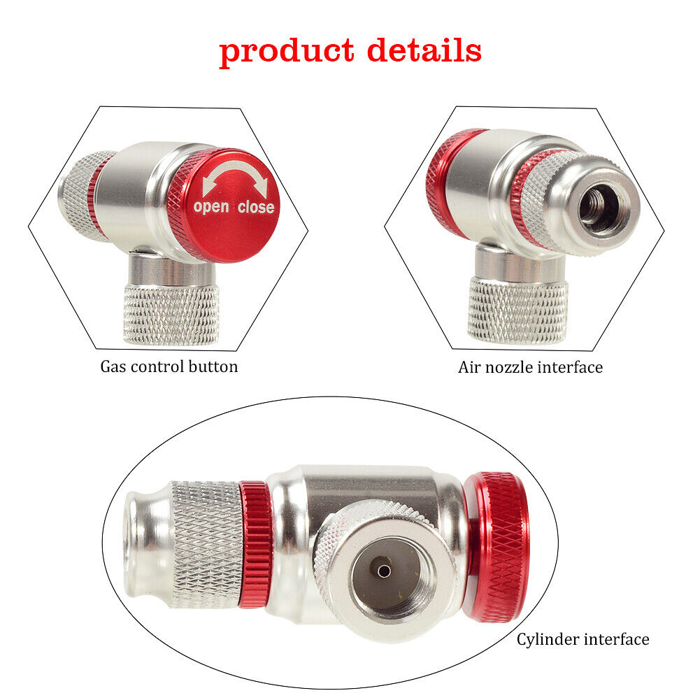 Portable Bicycle CO2 Cylinder Pump Gas Nozzle Fast Inflator Adapter (B)
