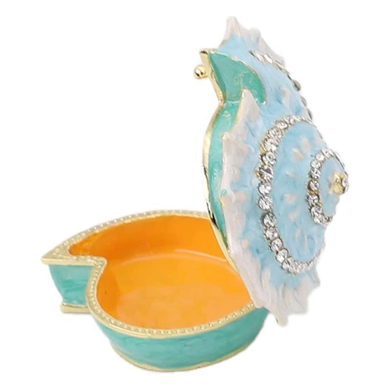 Blue Conch Shell Jewelry Box Creative Trinket Box Collectible Ring Jewelry Case