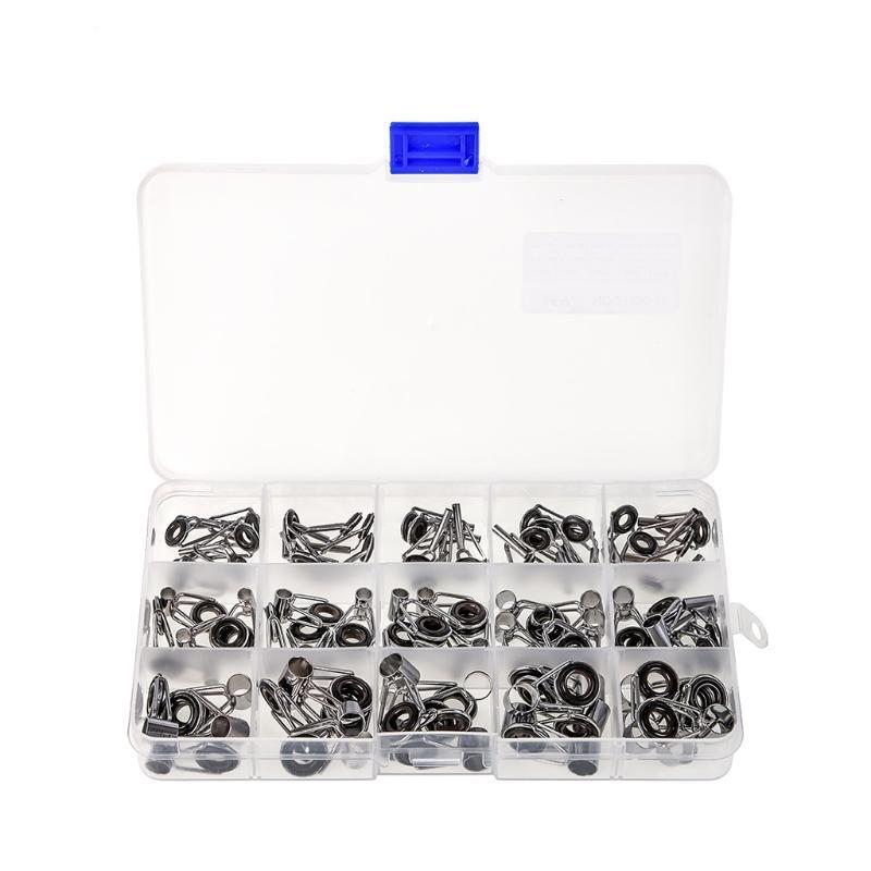 75 Pcs Spinning Bait Casting Fishing Rod Guides Integrated Stainless Steel Kit