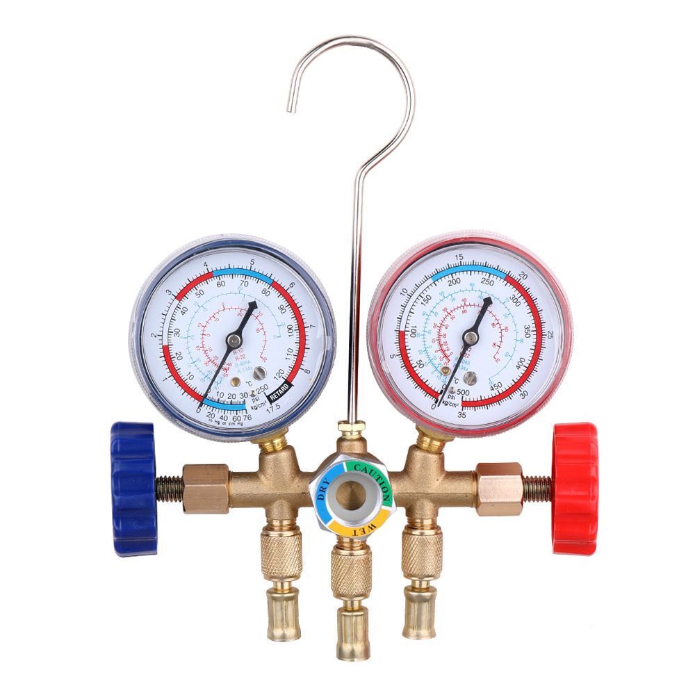 and Hook Refrigerant Manifold Gauge Set Car AC Gauge Set Air Conditioning Tools