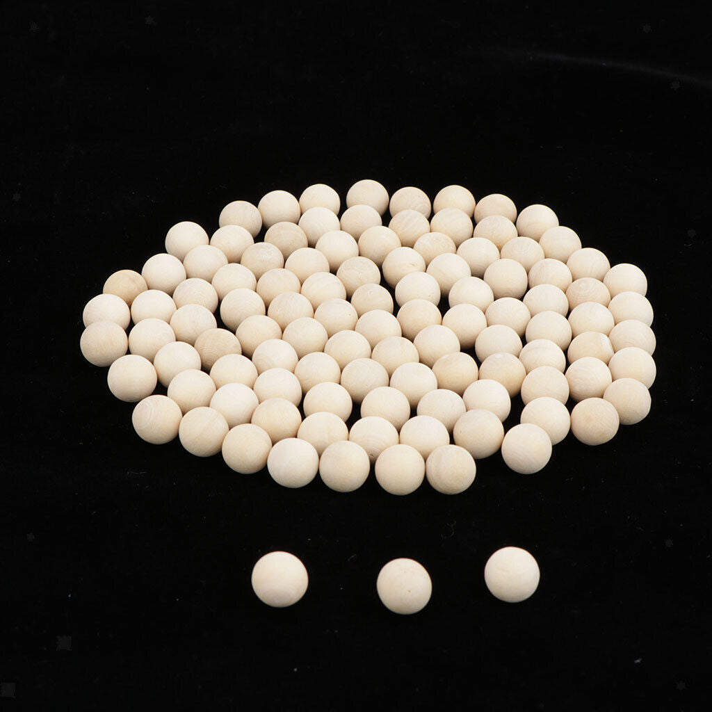 100xHardwood Balls Solid  Beech Wooden Balls  Crafts Making 10mm