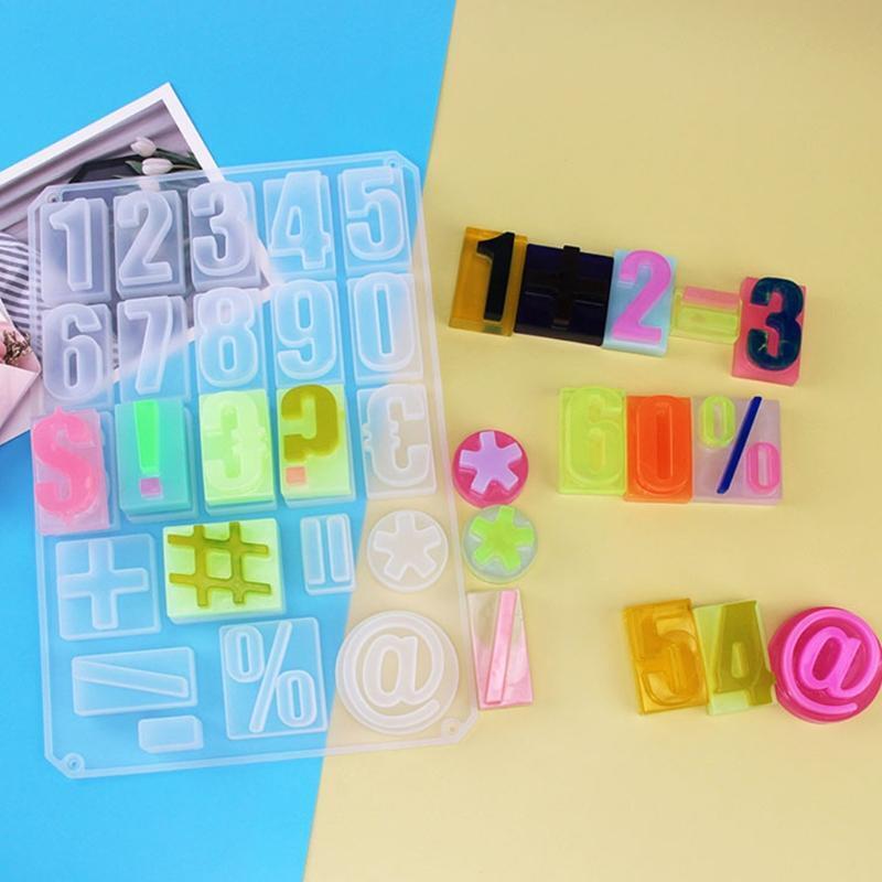 DIY Digital Symsymbol Epoxy Mould,0-9 Number Symbol Decorative Food-grade Mold