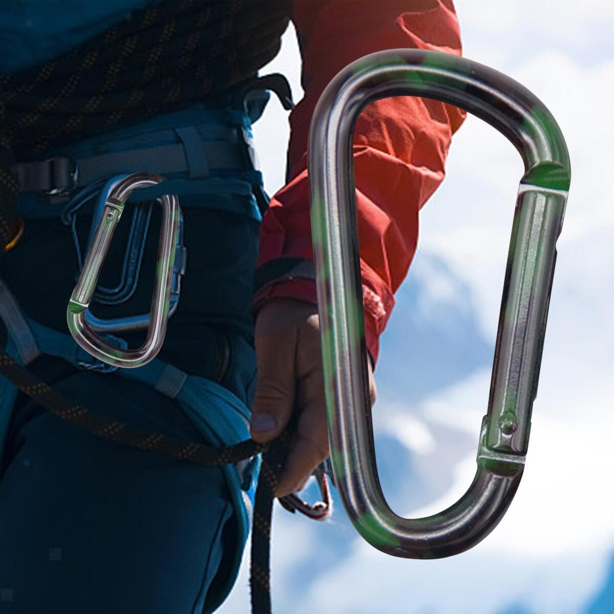 Aluminum Alloy Carabiner Clip Snap Hook Keyring D Shaped for Camping Outdoor
