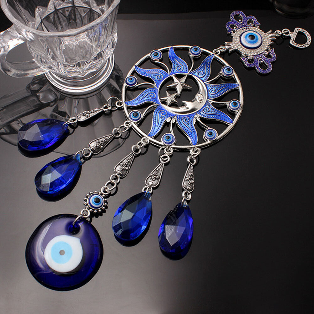 Crystals Dream Catcher Pendant Ornaments Blue Devil Eye Home Room Decor