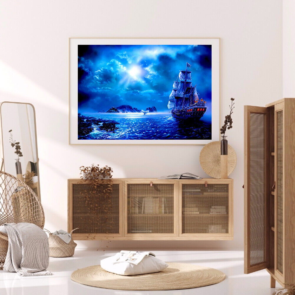 Full Drill Rhinestone Picture DIY Fantasy Ship 5D Diamond Painting (sk16)