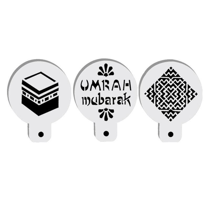 6 Pcs Coffee Stencils Cake Templates for Wedding Shower Birthday Eid Celebrating