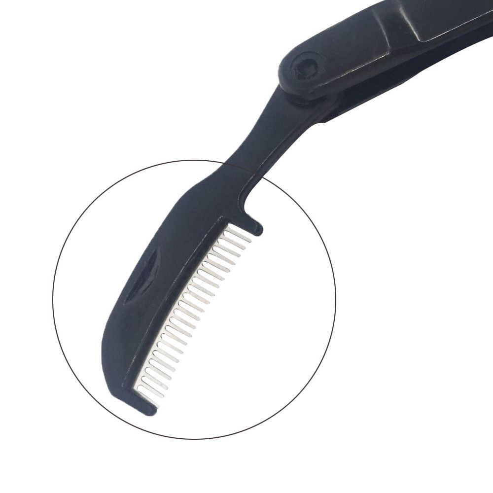 Fashion Mascara Separator Eyebrow Brush Dual-Head Foldable Eyelash Metal Comb
