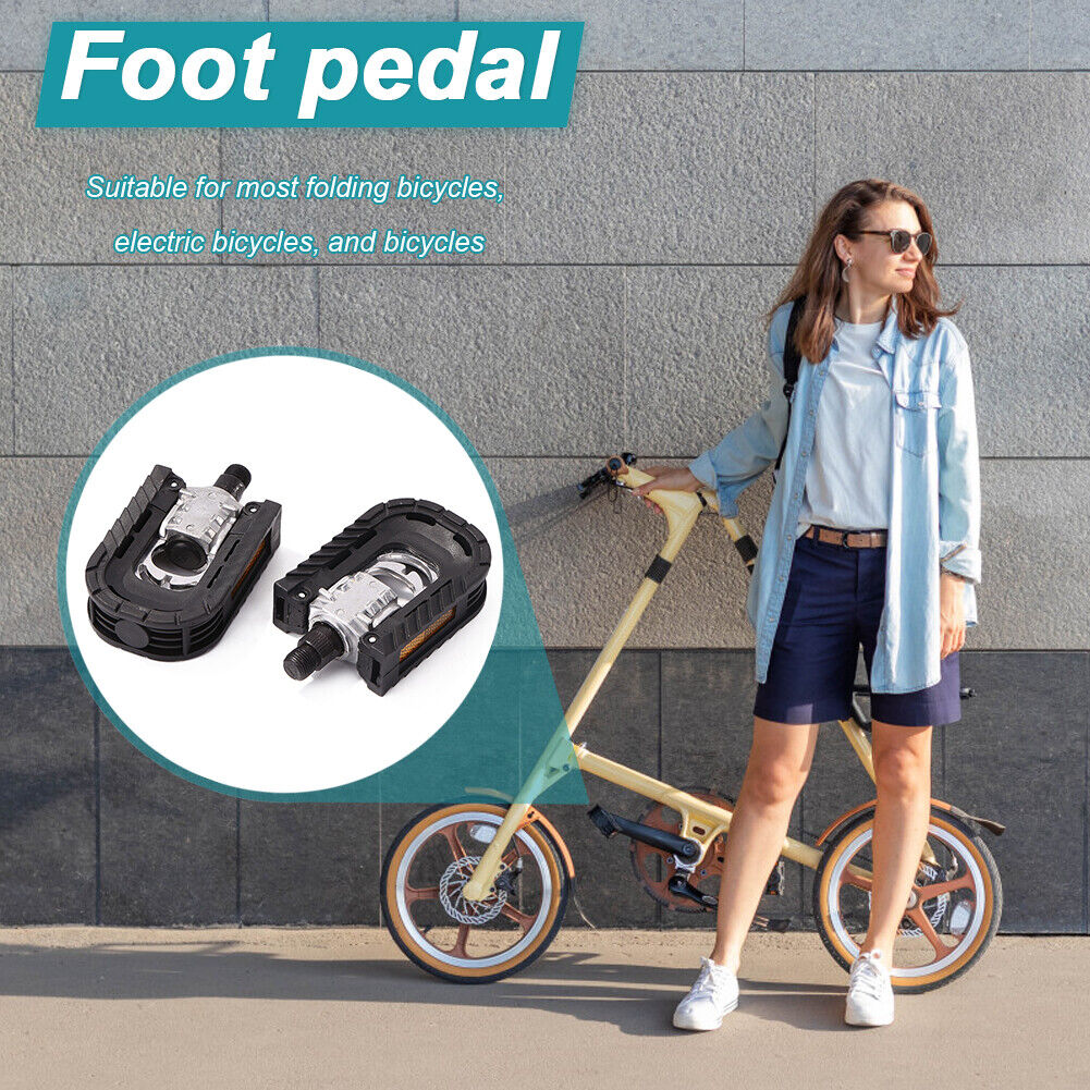 1 Pair Reflective Ball Folding Bicycle Pedal MTB Bike Anti-slip Foot Pedals