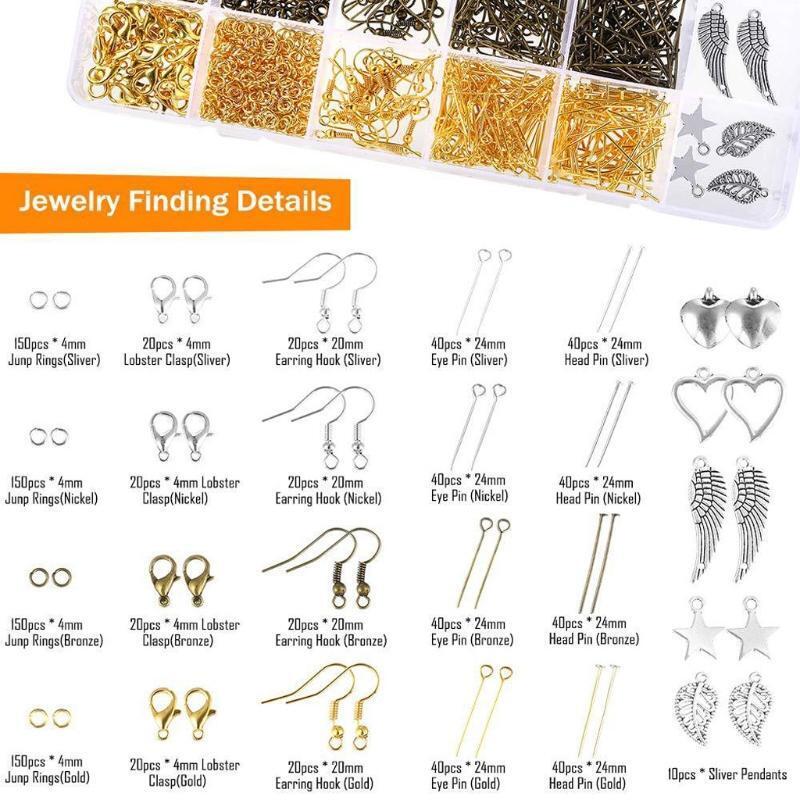 Jewelry Making Kit with Jewelry Wires Magnifier Stand Jewelry Repairing Tools