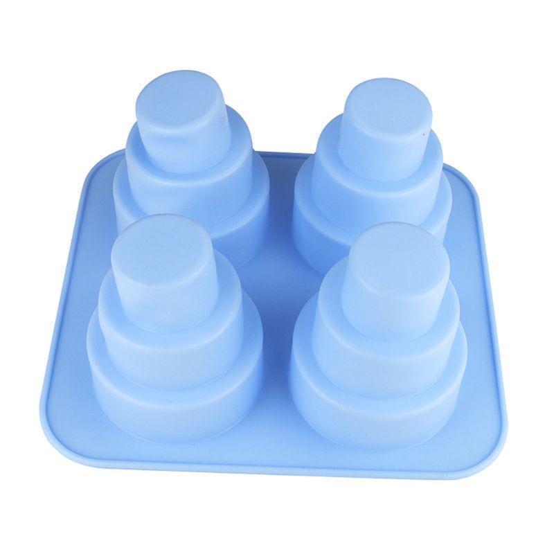 4 Cavity 3 Layer Silicone Mold Fondant Mousse Cake Chocolate Decorating Sugarcra